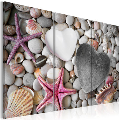 Pebbles of Love 3 Piece Wall Art Set on Canvas