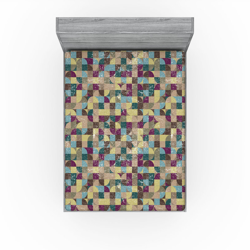 Drap-housse géométrique Ambesonne, Queen Fitted Sheet