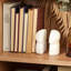 White Marble Mushroom Bookends, 6-Inch