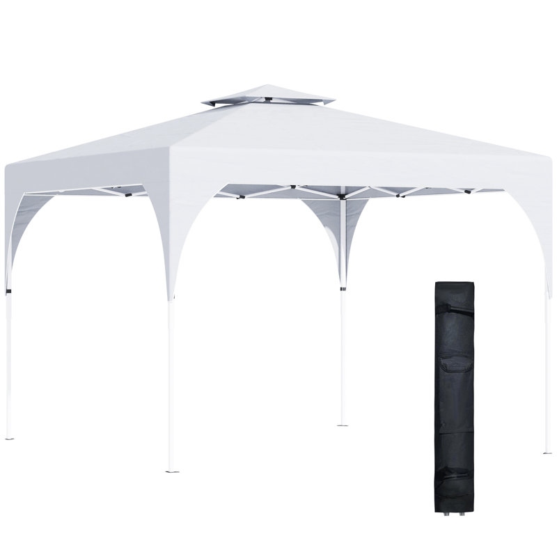 9 pi. L 9 pi. D Pavillon de jardin escamotable en acier