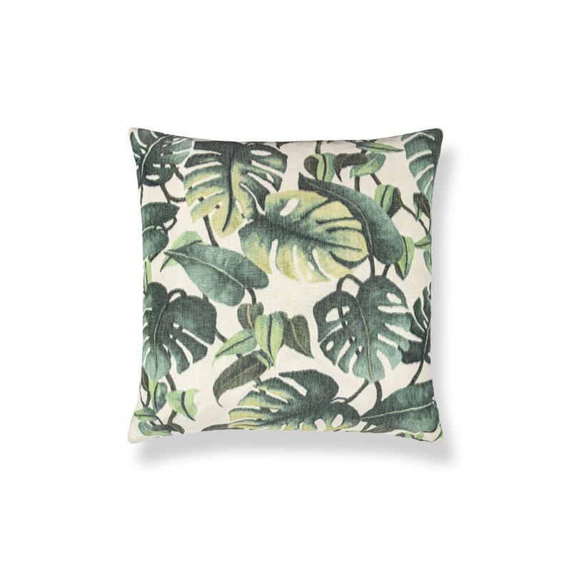 PROVENCE PILLOW, Leaf Rainforest Warp Print, Square 22"