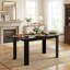 Grande table de salle à manger extensible réglable de 47 po à 62 po pouvant accueillir de 4 à 8 personnes avec plateau extensible lisse et imperméable facile à nettoyer