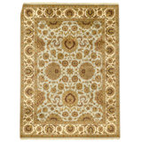 Hand Knotted Wool Oriental Area Rug in Light Blue And Ivory