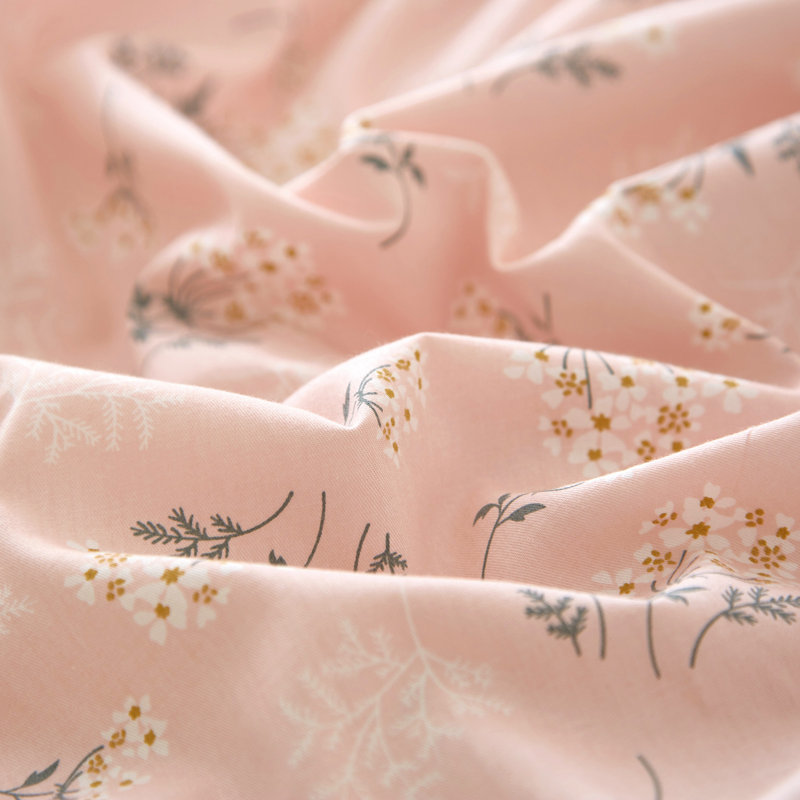 Microfiber Comforter Set, Twin XL Comforter + 2 Standard Shams, Pink Floral