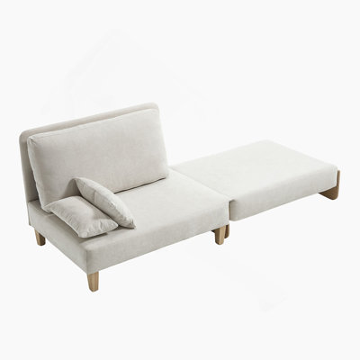Canapé-lit pliable inclinable, canapé-lit convertible 3-en-1, décor moderne Mid-Century, convient aux petits espaces, avec trois coussins, peut être placé dans la chambre d'étude