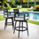Chaises de bar pivotantes 2 pièces, tabouret de bar à cadre en aluminium, tabouret de bar pivotant à 360 ° pour l'extérieur