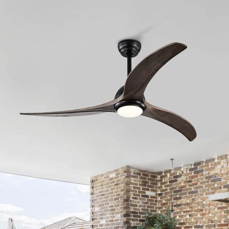 52" Ceiling Fan, Indoor Outdoor Ceiling Fan With Light with Remote Control, Noiseless Reversible Motor, 6 Speed ,3 Color , for Patio Living Room, Bedroom, Office,Indoor