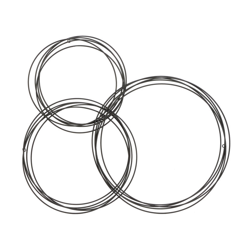Metal Overlapping Ring Plate Wall Decor, Black