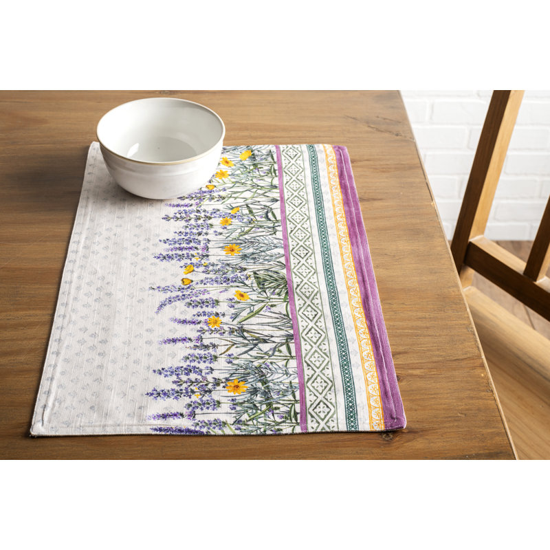Maison d'Hermine Fanny Lavande 100 % coton Ensemble de table 4 - 13 po x 19 po
