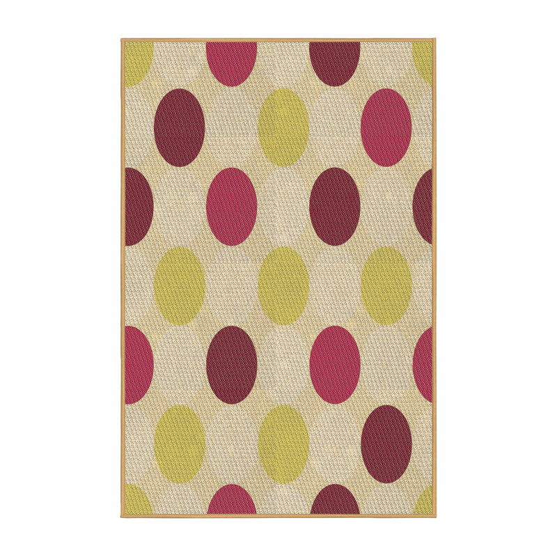 Tapis beige en laine à pois, Rectangle 3 pi x 5 pi