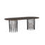 Stone Oval Dining Table - Black / Mocca Veneer