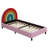 Rainbow Design Upholstered Platform Bed Cute Style Princess Bed