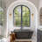 Modern 1-Light 16" Large Armed Wall Sconce Smoky Gray Spindle Glass Shade Vanity Light