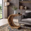 Ensemble de 2 tables de bout en forme de C, table d'appoint en bois pour canapé-lit, petit espace, brun rustique