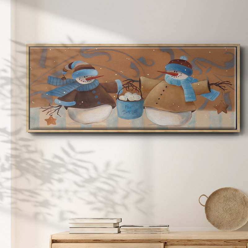 Snowball Bucket- Framed Canvas