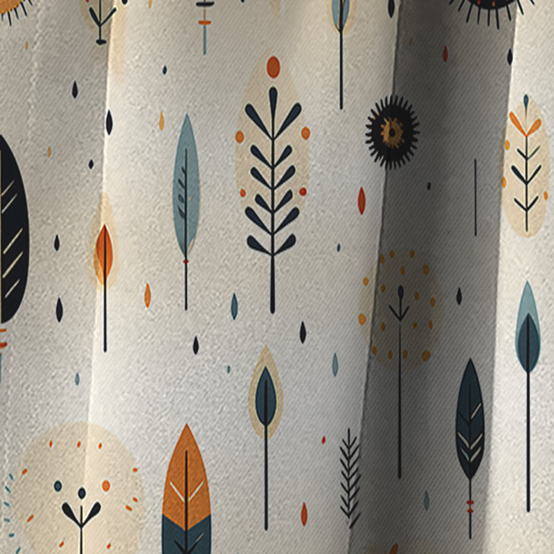 Rideau occultant boho antique beige et minimalisme rétro Boho II - 1 panneau, L 52 po x L 108 po