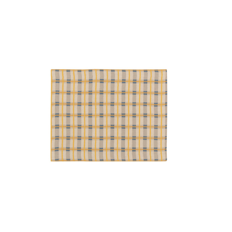 Handloom Jacquard Collection Table Placemat 14x18 Inch, Gray;Yellow