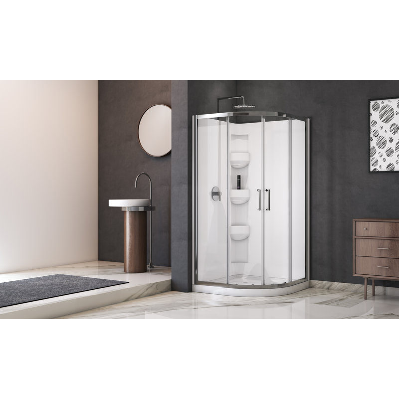 Cabine de douche moderne à cadre pliable avec cadre inclus l 38 po x P 38 po x H 76 po Modern