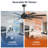 Cissline 65" Black Modern Ceiling Fan No Light with Remote Control for Living Room/Bedroom