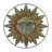 Metal Indoor Outdoor Sun Brown Wall Decor with Distressed Copper Like Finish