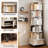 6 Tier Rotating Bookshelf, 360° Display Round Spinning Bookshelf With Wheels And Drawer, Space-Saving, Small Space Rotating Bookshelf Tower For Bedroom, Living Room, Home, Office, Warm White-1899984885-1899984883