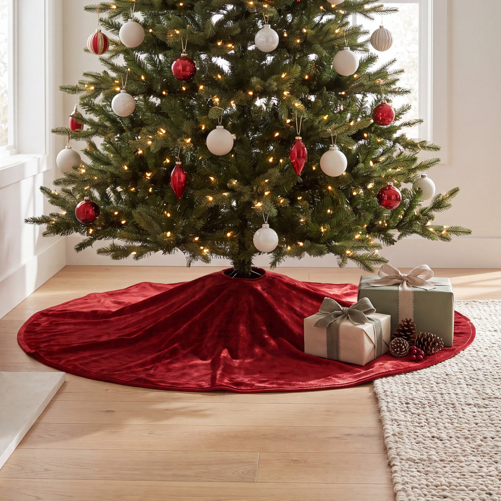 Steib Velvet Tree Skirt, Red