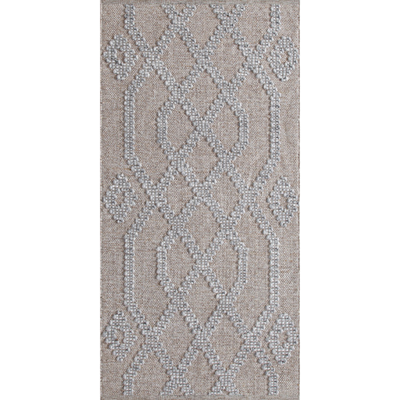 Cable Hand Woven Geometric Area Rug, Driftwood, Runner 2'6" x 5'