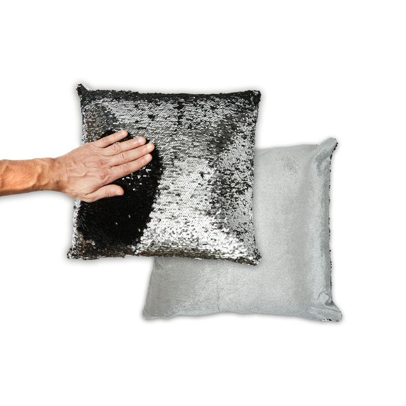 Dahl Square Cushion Cover, Silver/Black