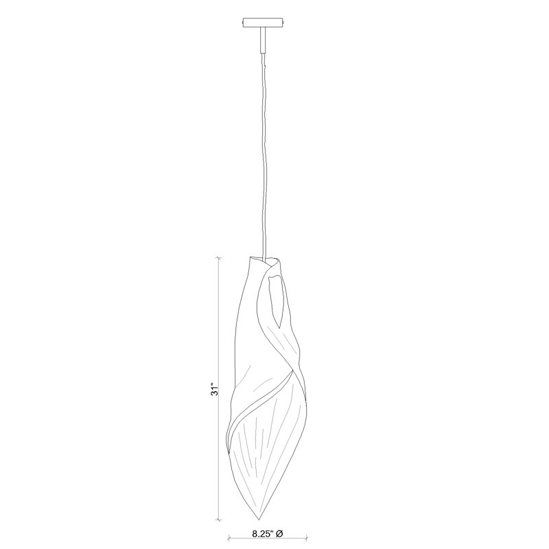 Xavier Clarisse Large Embossed Leather Pendant Light, Black