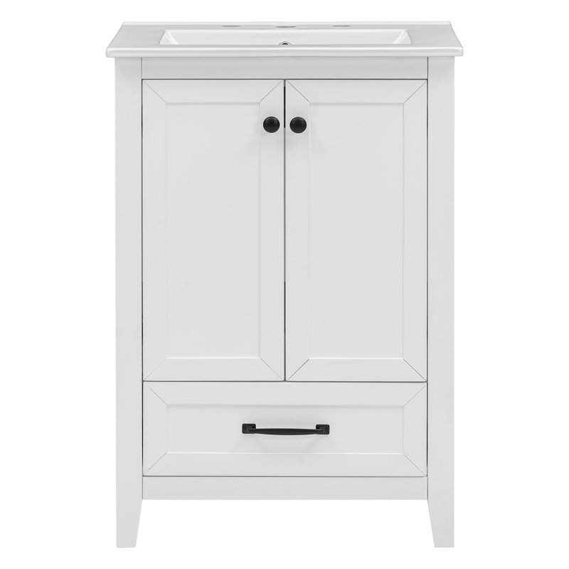 Meuble-lavabo 24 po avec lavabo simple, 1 tiroir et 2 portes