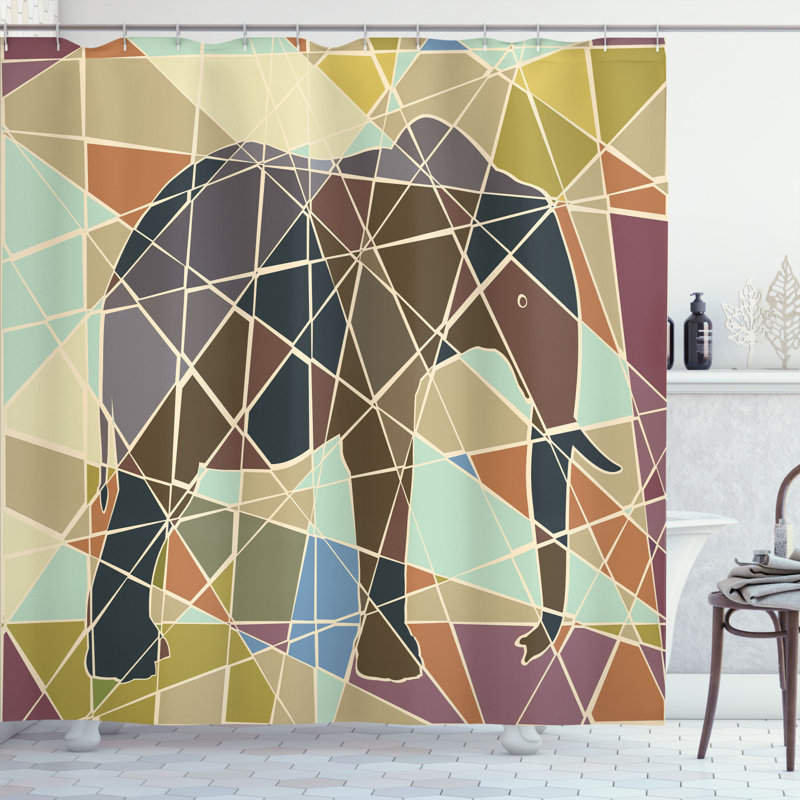 Shower Curtain with Hooks Included, 69" H x 105" W