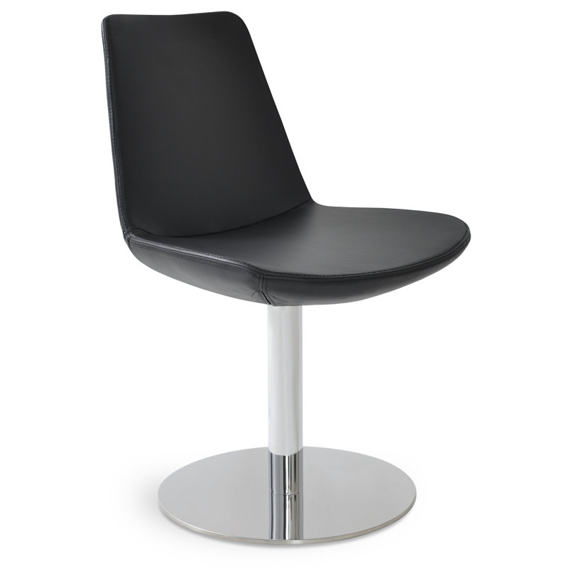 Eiffel 17'' H Faux Leather Upholstered Metal Side Chair, Red Leatherette, Cherry Beech