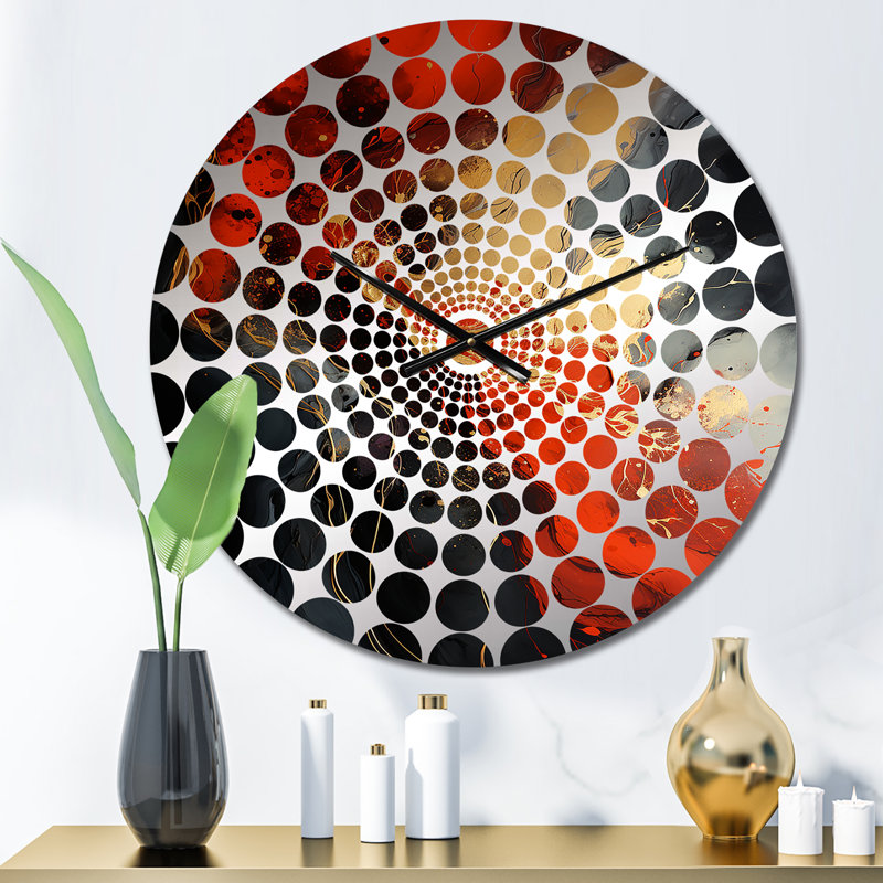 Zakkary - Horloge murale peinture abstraite, Médium