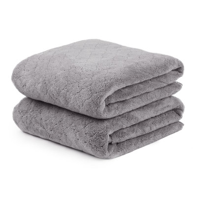 Ensemble de 2 serviettes de bain, ensembles de serviettes en molleton haute densité 30 po x 60 po, ultra doux et absorbant, non pelucheux, résistant à la décoloration