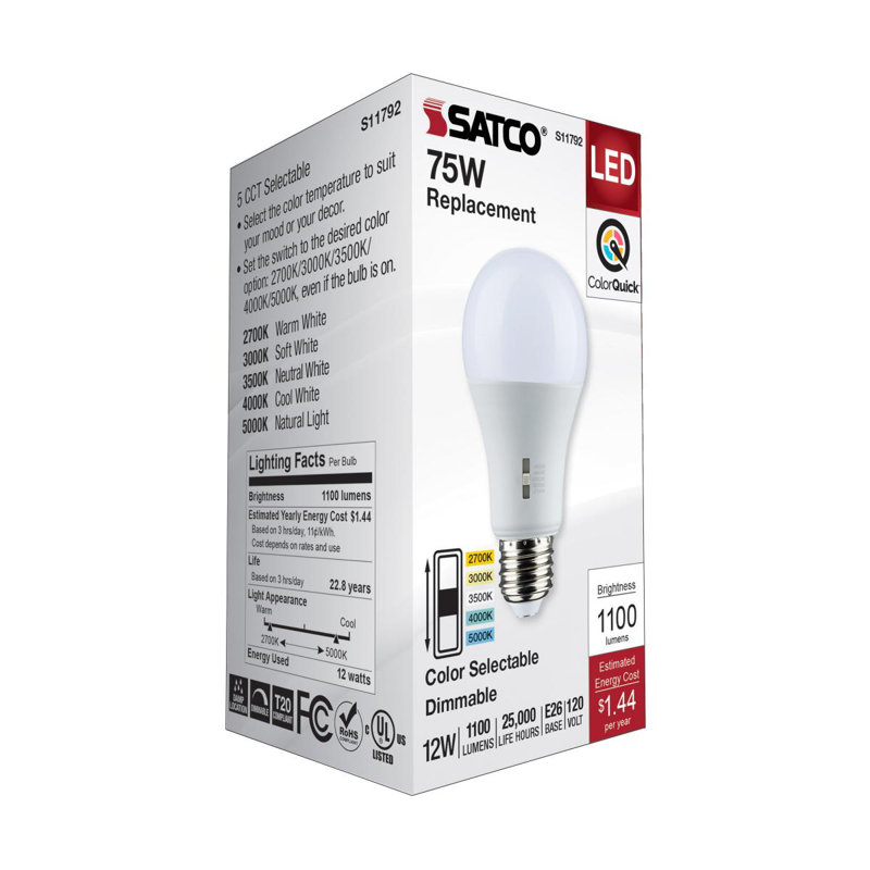 14 Watt White LED Bulb, 75 Watt Equivalent