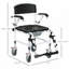 Accessibility Commode Wheelchair, Rolling Shower Wheelchair with 4 Castor Wheels, Rectangle Detachable Bucket, & Waterproof Design, 17" Seat Width, Black