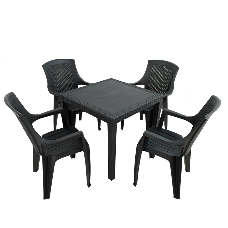 Schaffa Square with 4  Chairs Garden Set