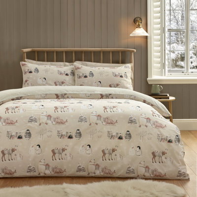 Winter Friends Sherpa Duvet Cover Set
