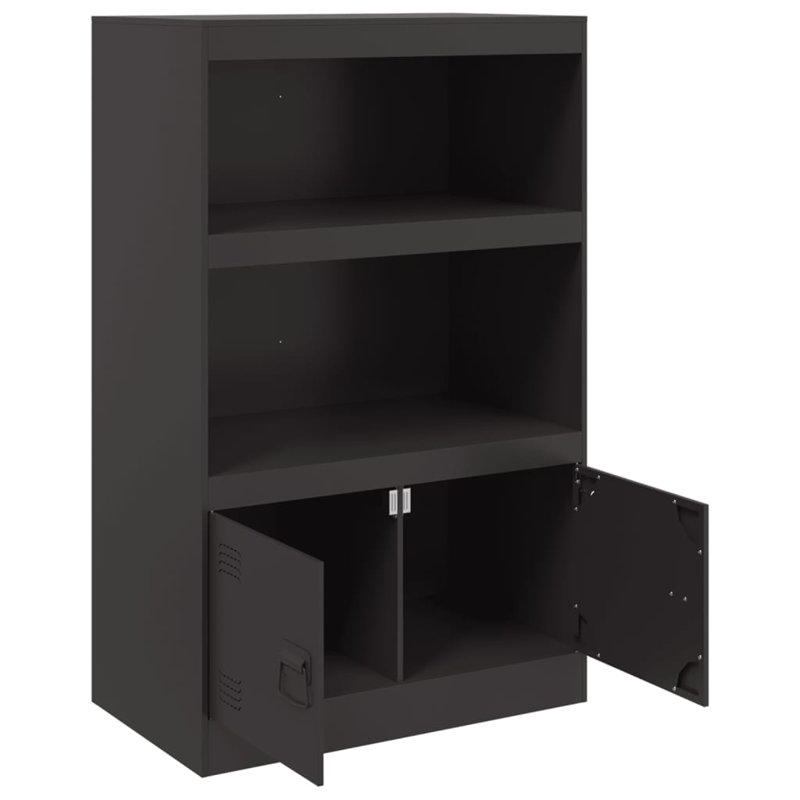 Alonah Steel Accent Cabinet, Black