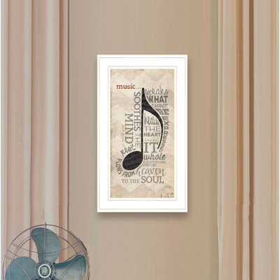 Reproduction d’art textuel sur papier encadrée "music" par marla rae