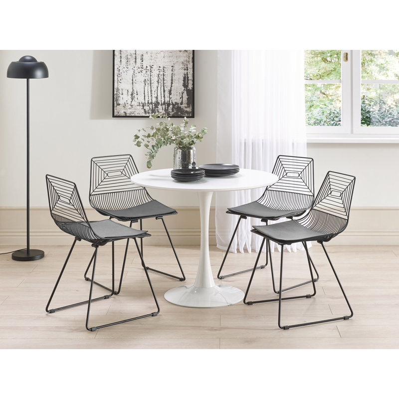 Deray Slat Back Side Chair, Black, Black