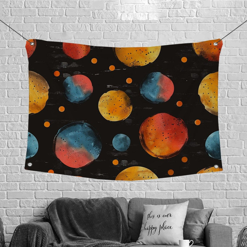 Tapisserie en tissu microfibre Celestial Spheres, H 88 po x l 104 po