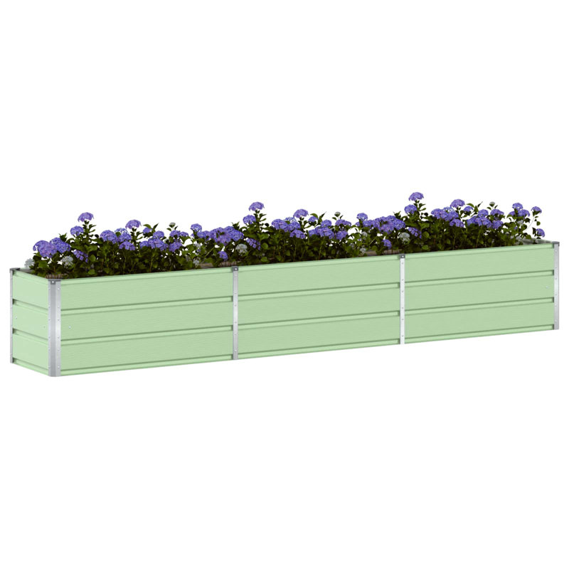Planter Galvanised Steel, Pastel Green, 45cm H x 290cm W x 50cm D