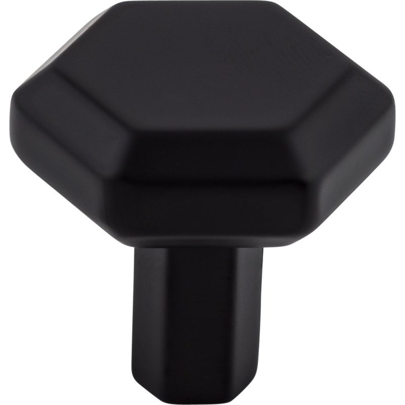 Lydia Square Knob, 1 1/8" Length, Flat Black