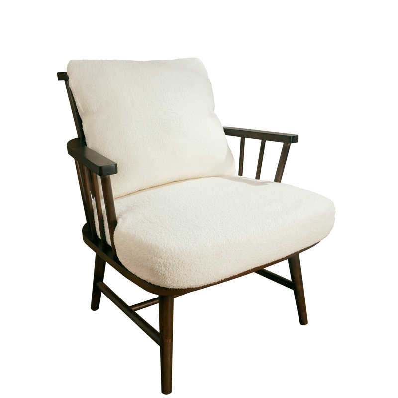 Iyaas Upholstered Armchair, Ivory Polyester