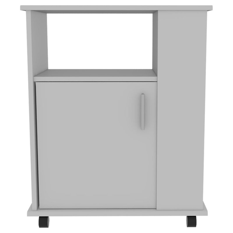 Armoire à porte simple inférieure H 29 po, une tablette ouverte, trois tablettes latérales, blanc