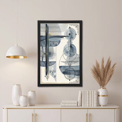 Abstract Geometric Art With Sunburst And Ornamental Patterns Canvas Wrapped Wall Art Oil Painting Print Set Of 1