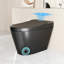 Combinaison de bidet de toilette intelligente, couvercle à ouverture / fermeture automatique, chasse automatique sans réservoir de 1,28 GPF, siège chauffant, lavage à sec et à sec, fermeture intelligente intelligente, affichage à DEL, noir-123133727