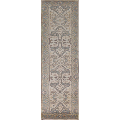 Geometric Oushak Oriental Runner Rug 3x10