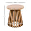 Table d'appoint d'extérieur en bois d'acacia pour le patio, table basse ronde pour la cour arrière, pelouse et balcon-459400092